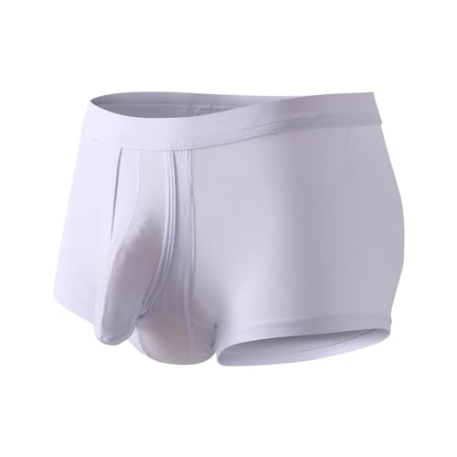 Cerahome Men's Dual Pouch Underwear Short&Long Leg Bulge Boxer Briefs Separated Pouch Modal Trunks (US, Alpha, Large)