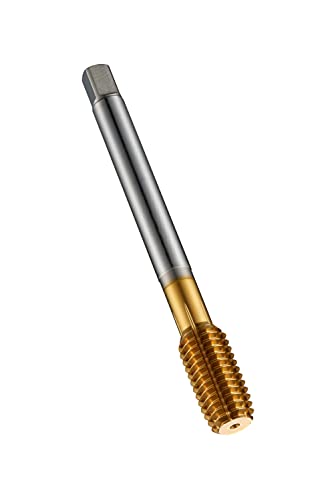Dormer E2877/16 Series E287 HSS-E Flute Less Machine Tap with Lubrication Grooves, UNC with Tin Coating, DIN Standard, 7/16