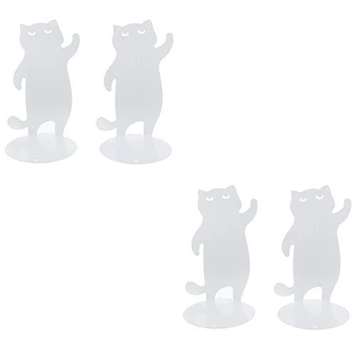 2 Pairs Cat Shape Bookend Heavy Decorative Cat ...