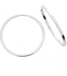Créoles Or Blanc fil carré boucles d'oreilles 35 mm PEARL pour femme