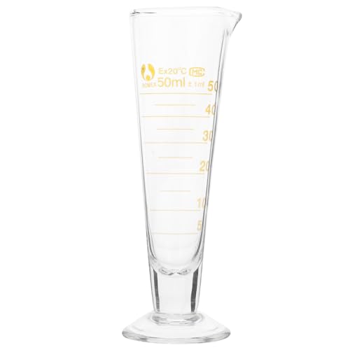 CIYODO 50ml Round Base Measuring Cup Glass Beaker Lab Graduated Science Lab Tool