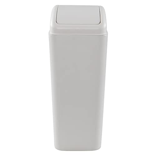 Poubelle en plastique 14L compacte gris clair pour optimiser les petits espaces