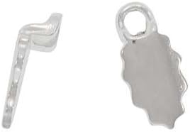 Aanraku Bails - 48 Silver Plated Earring Bails Oak Leaf design. Glue on. Great for Making Dichroic, Glass & Wooden Earrings. (24 matching pairs)