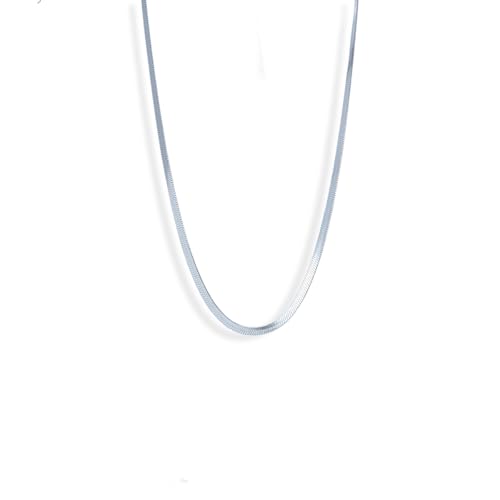 Image of PALMONAS 18k Silver Plated Snake Chain | Rhodium Plated for Mens - Waterproof & Anti-Tarnish, Gift for Boys & Men