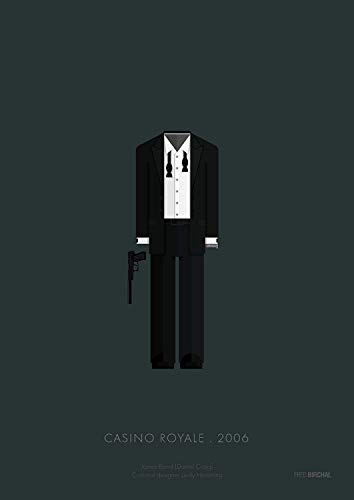 Tribute Art Work Print (por Fred Birchal) Of Casino Royale James Bond 2006 Costume  Impreso en papel de 300 g/m²  Póster con marco pero sin montura
