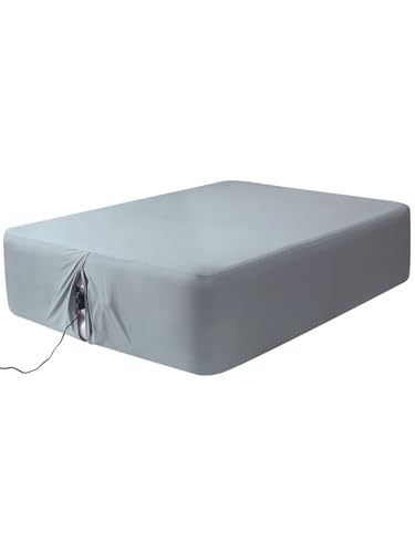 Akicia Twin Fitted Sheet for Air Mattress with 18-24 Inch Extra Deep Pocket Soft Breathable Air Bed Mattress Sheet Cover for Inflatable Bed Grey