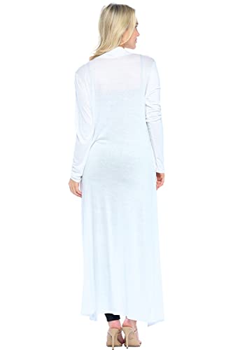 Image of Isaac Liev Women's Maxi Cardigan - Casual Long Flowy Open Front Floor Length Drape Lightweight Duster Sweater Made in USA