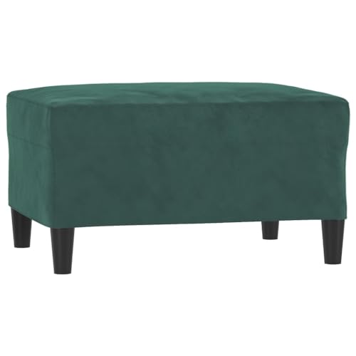 vidaXL Sofagarnitur 4-TLG., Sessel Couch mit Kissen Fußhocker, Sofa Wohnzimmersofa mit Armlehnen, Couchgarnitur Designsofa Sitzmöbel Polstermöbel, Dunkelgrün Samt – Bild 7
