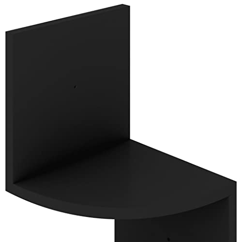 Wall Corner Shelf,Plant Wall Shelf,Study Storage Rack,Display Shelves For Collectibles,Photo Wall Shelf,Perfect For Bars,Library, And Office,Hotels Decor, Black 7.5"X7.5"X48.4" Engineered Wood #TOP6