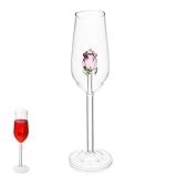 Design Artistique Unique: Cette coupe à intègre une rose en cristal sculptée en 3D à l'intérieur, apportant une touche élégante et originale qui rehausse l'expérience de dégustation de ou de vin