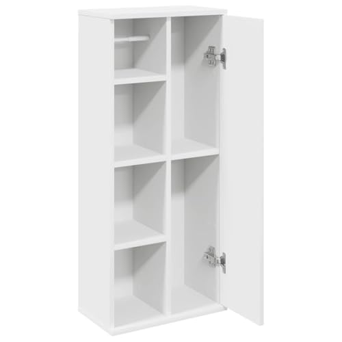 Armario de baño blanco con portarrollos ideal para optimizar espacios pequeños y aseos 6