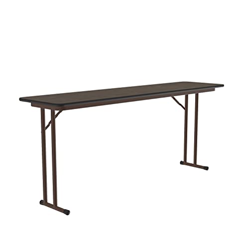Correll St1896Px 01 High Pressure Laminate Classroom, Training And Seminar Off Set Leg Folding Table, Rectangular, 18" Width X 96" Length, Seats 4, Walnut #TOP2