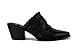 Beast Fashion Women's Woven Block Heel Mules Stacked Block Heels Mules Comfort Pointed Toe Slip on Slides Loafer Shoes, Black,10