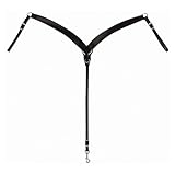 Weaver Leder schwarz Leder Konturierte Ring-in-Center Brust Halsband, schwarz