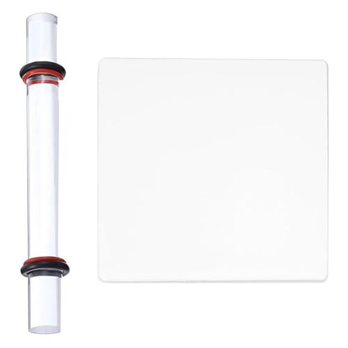 NHQZ 2 Stück Polymer-Ton-Werkzeuge,Acryl-Roller für Polymer-Ton,Massiver Acryl Ton Roller,Transparent Acrylplatten,Polymer Clay Zubehör, Teigroller mit abstandshalter