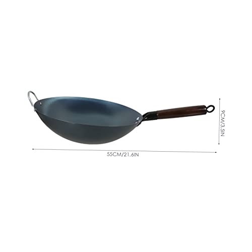 Wok de hierro con mango de madera y superficie antiadherente miniatura 6