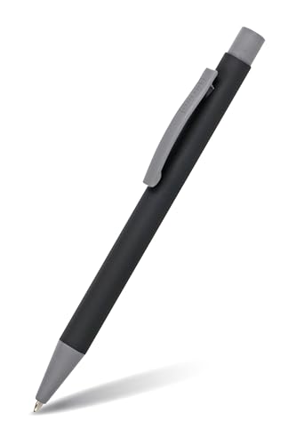 Online Kugelschreiber Soft Metal, Druckkugelschreiber aus Aluminium, auswechselbare Großraum-Mine, Schreibfarbe blau, Pure Black mit Softtouch Feeling, Metallclip Online Kugelschreiber Soft Metal, Druckkugelschreiber aus Aluminium, auswechselbare Großraum-Mine, Schreibfarbe blau, Pure Black mit Softtouch Feeling, Metallclip