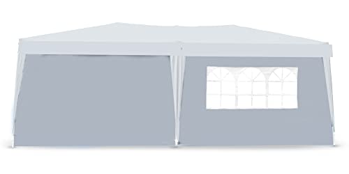 Defacto 2X Seitenteile 3m mit Seitenwand/Seitenteil und Fenster 300x180cm für 3x3 m, 3x4 m, 3x6 m Pavillon, Partyzelt, Faltpavillon Seitenwände Seitenwänden GRAU