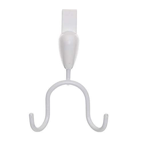 Gancho Gotas Duplo para Porta de Armário, Metaltru, Branco com Branco