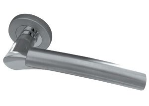 Capri Door Handle Lever on Rose Polished Chrome Satin Chrome, Chrome,rose