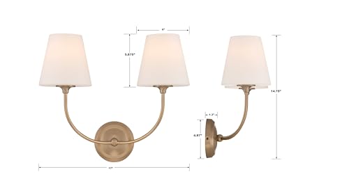 Image of Crystorama Libby Langdon Sylvan 2 Light Vibrant Gold Bathroom Vanity