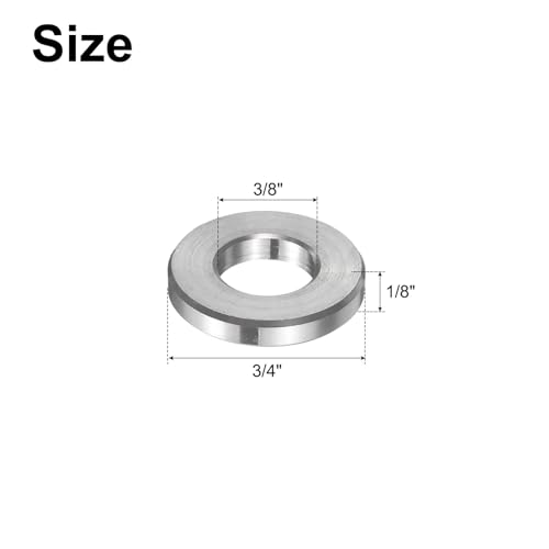 QUARKZMAN 50 Stück Edelstahl Abstandshalter 3/8 Bohrung x 3/4 AD x 1/8 Länge Schraube Buchse Glatte Oberfläche Rund Metall Distanzhülsen für M10 Schrauben Bolzen und Stangen