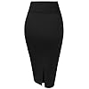 Hybrid & Company Women's Premium Nylon Ponte Stretch High Waist Pencil Suit Skirt Below Knee