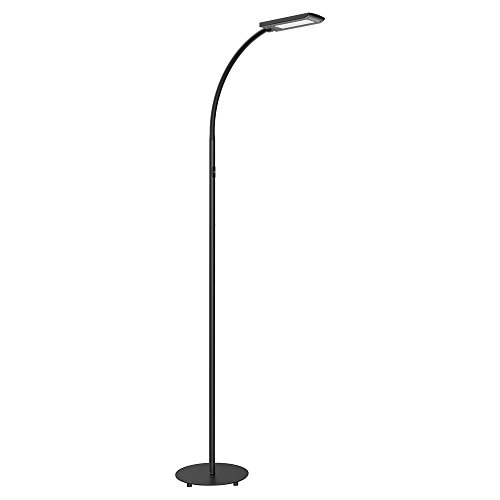 HOMMINI LED Lampadaire de Sol, Lampadaire Sur Pied 5 Niveaux de Luminosité 12W, 172cm 3 Longueurs Adjustables avec Aluminium & Acier Matériel, Efficace Lampe pour Salon,Chambre, Bureau et Studio