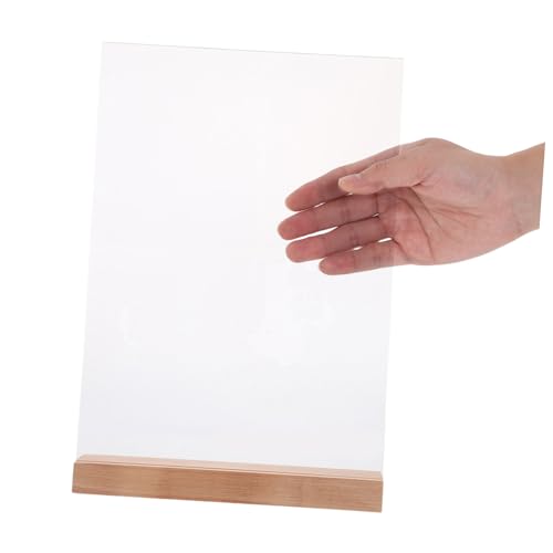 Présentoir de table acrylique PLAFOPE en cristal transparent rigide avec base inclinée stable