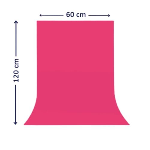 Image of SMILEDRIVE Photography Backdrop, 60 x 120 cm, Dark Pink | PVC PP Material, Waterproof, Wrinkle-Resistant, Professional Studio Photo Background