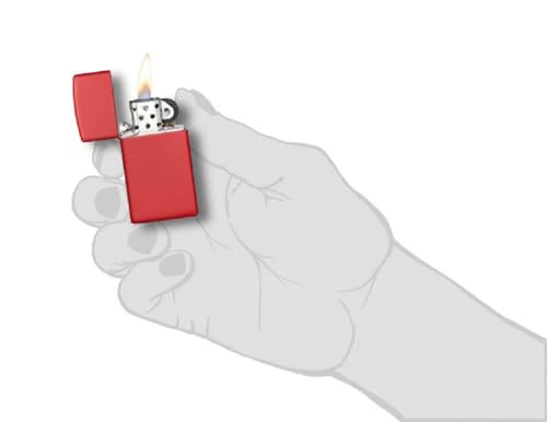 Encendedor Zippo personalizado resistente al viento rojo mate miniatura 3