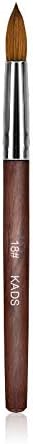 Rolabling Professional Red Wooden Nail Brush Kolinsky Sable Hair Nail Tool Acrylic Nail Art Brush (Size 18)