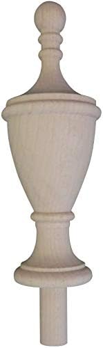Wood Finial. Bed Post Finial. 4 3/4 x 1 3/4 Choice: Oak Maple Cherry Mahogany Walnut #44. (Mahogany)