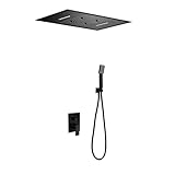 conjunto ducha empotrado negro  IMEX GTS019-P/NG SUMATRA Conjunto De Ducha Empotrado Monomando Negro Mate Con Premarco
