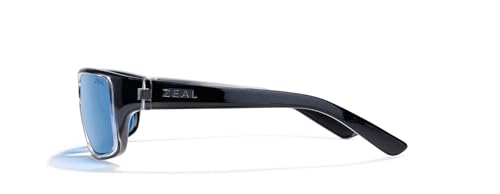 Zeal Optics Women's Alma Rectangular Sunglasses, Black Mirror/Polarized Horizon Blue Lens, Small3