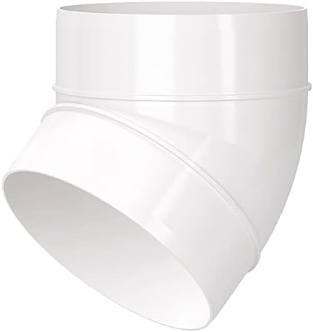 Fantronix 45 Degree Elbow Connector Bend 125mm - 5 inch Round Plastic Ducting Joint to Connect Round Duct Pipe or Flexible Hose Ventilation Pipe