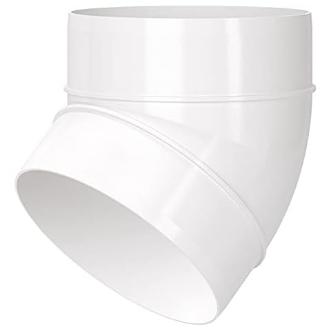 Fantronix 45 Degree Elbow Connector Bend 150mm - 6 inch Round Plastic Ducting Joint to Connect Round Duct Pipe or Flexible Hose Ventilation Pipe Cover