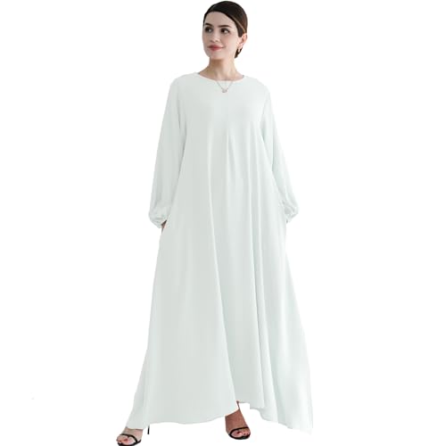 Jazvano Women Classic Abaya Dress Eid Prayer Clothes Dubai Women Robe Islamic Salah Muslim Robe Soft Jilbab