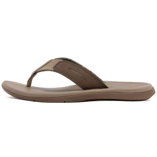 Image of Nautica Men's Flip Flop Shower Sandals Slides - Comfortable Waterproof Beach Footwear Slip-On Thong (Medium /Wide Width)