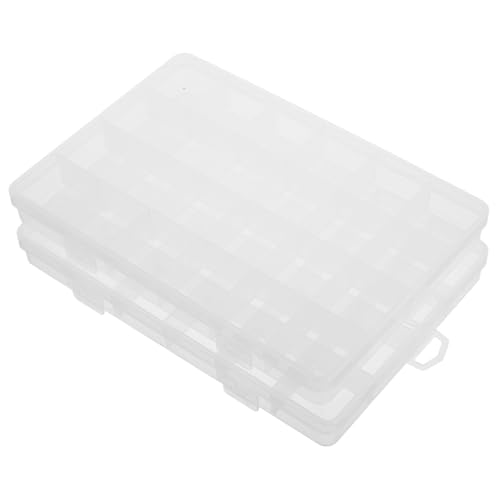 TEHAUX 2 Pezzi Scatola Smistamento Trasparente con Divisori Rimovibili Organizer Piccolo Plastica Resistente per Gioielli Perline e Piccoli Oggetti
