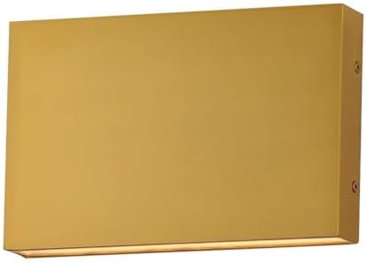 ET2 Lighting E23211-NAB Brik - 28W 2 LED Outdoor Wall Mount-7 Inches Tall and 11.75 Inches Wide, Finish Color: Natural Aged Brass
