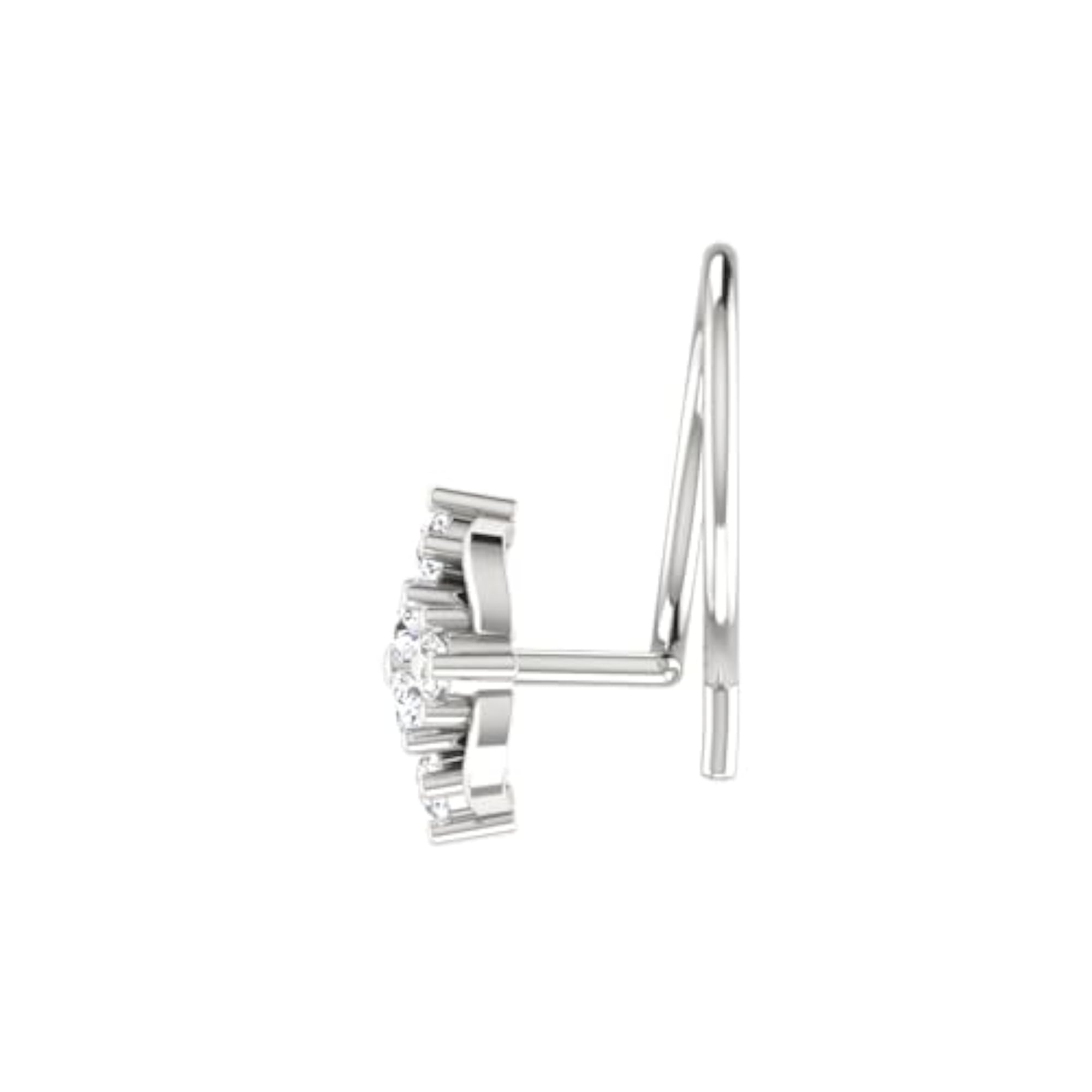 Women's 14Kt White Gold Stud Nosering, Sleek