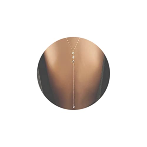 Sttiafay strass dos chaîne collier or toile de fond Y-collier longue chaîne dos collier mariée mariage bijoux pour femmes Cover