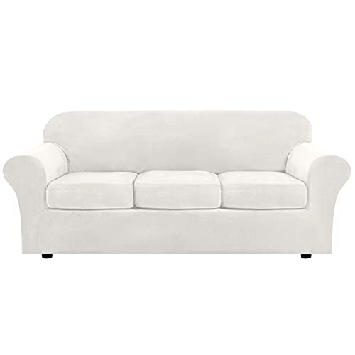 Housse de canapé extensible velours avec housse de coussin individuel salon - 2