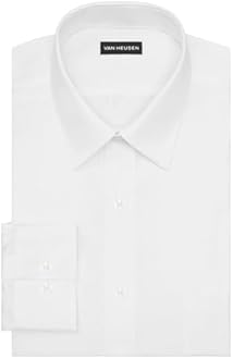 Van Heusen Men's Dress Shirt Fitted Poplin Solid