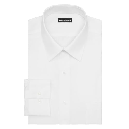 Van Heusen Men's Dress Shirt Fitted Poplin Solid