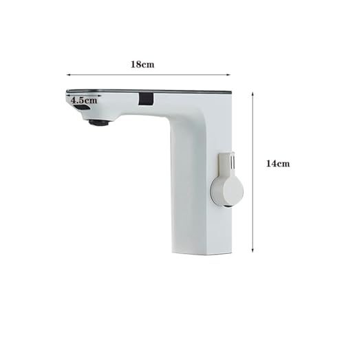 Grifo de lavabo con pantalla digital inteligente y sensor automático gris 6