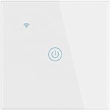 Tuya Smart WiFi Touch Light Switch EU No Neutral Wire Required Compatible with Voice Control White 1 Gang