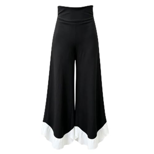 Pantalon palazzo fluide noir pour silhouette élancée