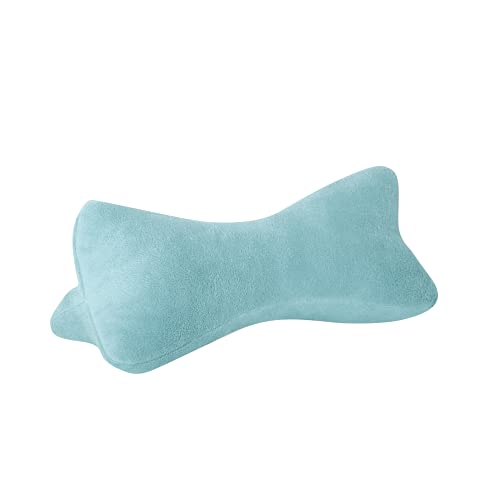 Dr. Berger – Ergonomisch geformtes Nackenstützkissen á ca. 40x18 cm mit HCSKugelfaserfüllung und langlebigen Baumwoll-Bezug in pastelltürkis – Universalkissen für zu Hause und unterwegs
